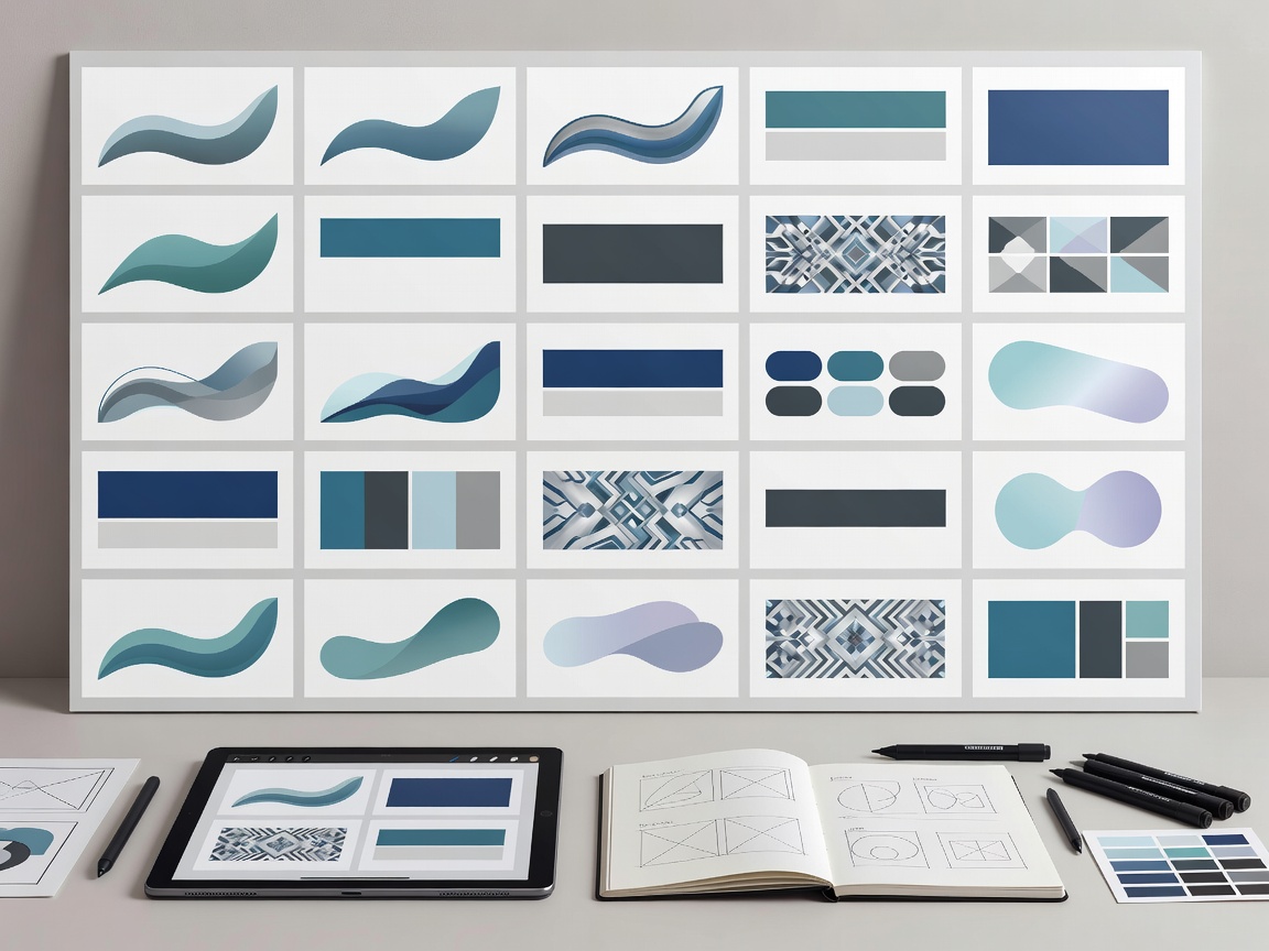 AI presentation and graphic design board with slide layouts